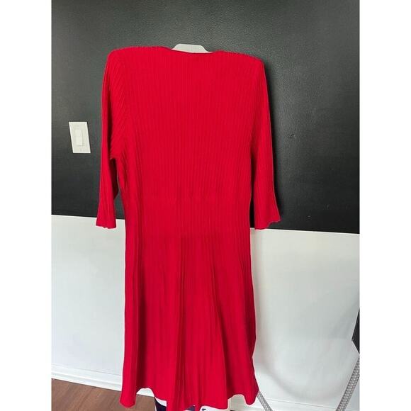 Cato Plus Size Red Ribbed Knit V-Neck Dress – Sizes 18/20 & 22/24 – MSRP $76–NWT - Picture 7 of 12